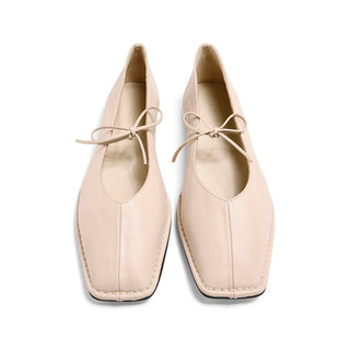 Sway Cream Leather Ballet Flats