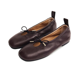 Rosalind Brown Leather Ballet Flats