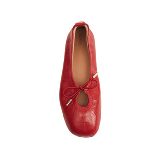Rosalind Red Leather Ballet Flats