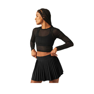 SHOW OFF MESH LONG SLEEVE CROPPED TOP