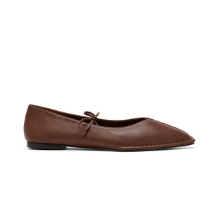 Sway Chestnut Brown Leather Ballet Flats