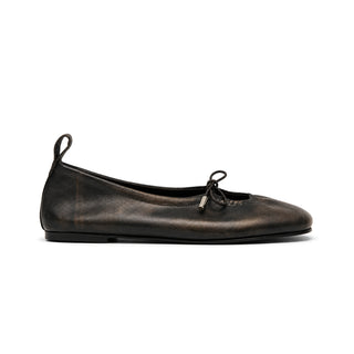 Rosalind Brushed Brown Leather Ballet Flats