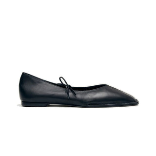 Sway Black Leather Ballet Flats