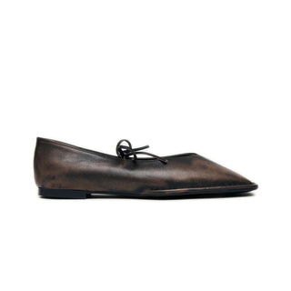 Sway Vintage Effect Brown Leather Ballet Flats