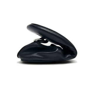 Naira Barefoot Black Leather Ballet Flats