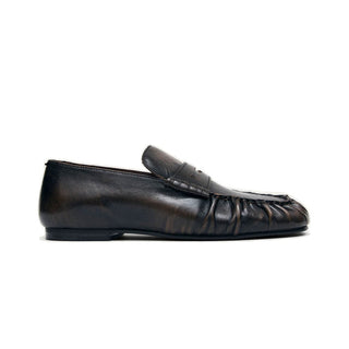 Aven Vintage Effect Brown Leather Loafers
